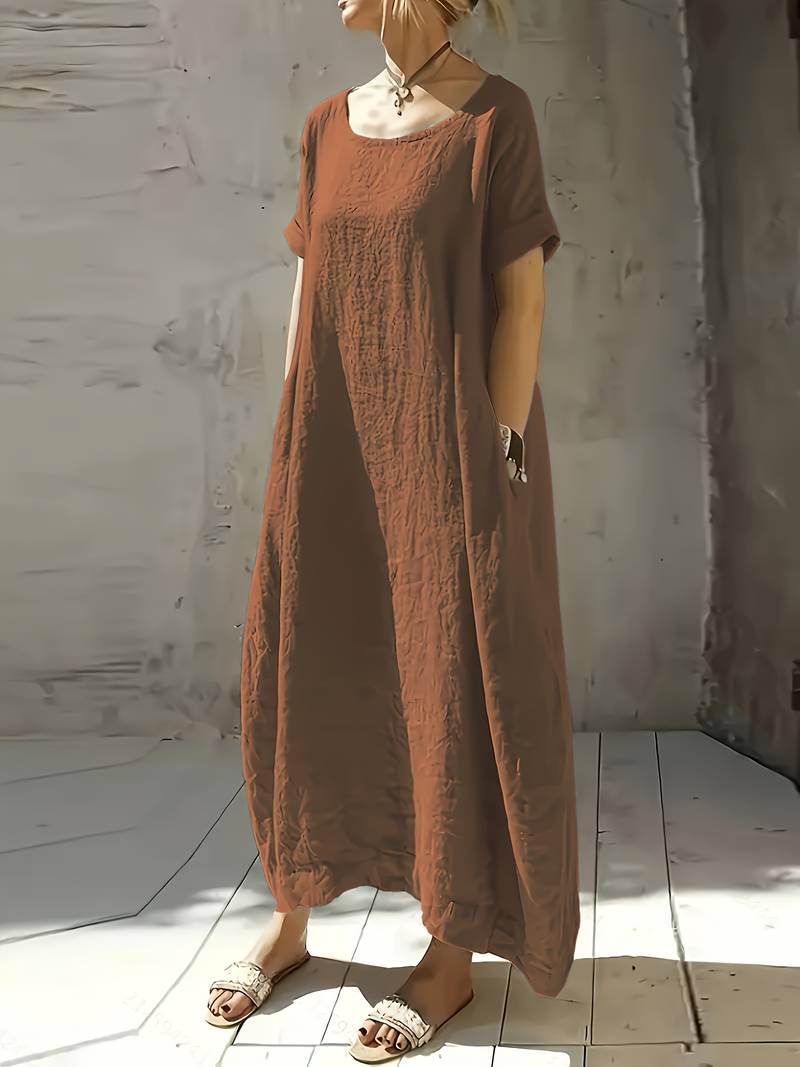 Anuradhi - Vestido Longo Casual Com Mangas Largas