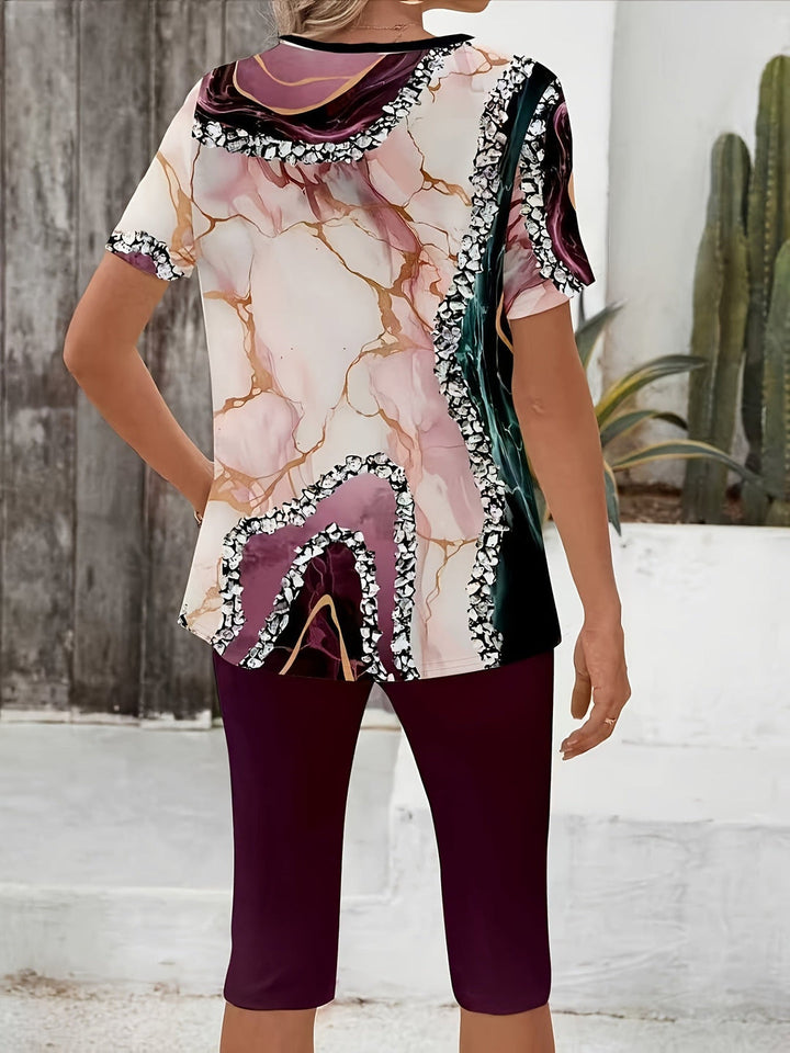 Merena - Conjunto De Duas Peças Estampado e Elástico