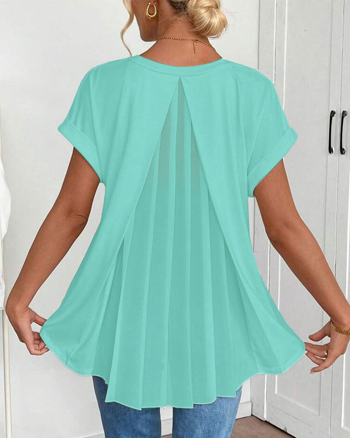 Liyanna - Camiseta de Manga Curta em Patchwork