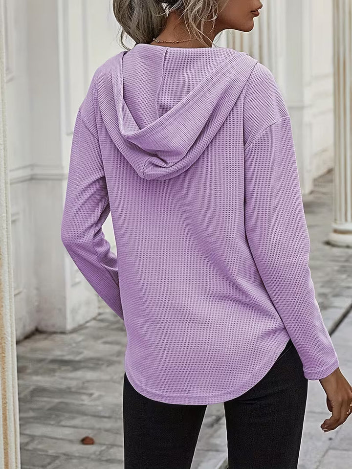 Heydi - Camisola Com Capuz  Manga Comprida e Bainha Curva