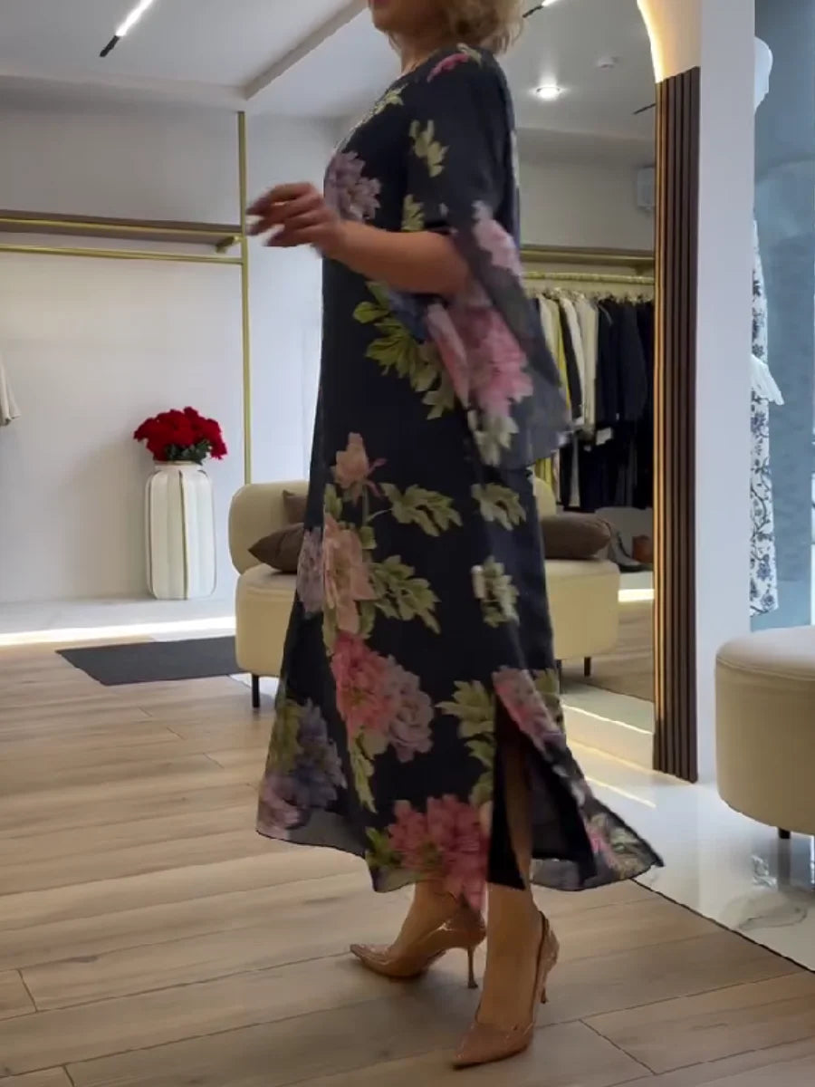 Yael - Vestido Longo Com Estampado Floral