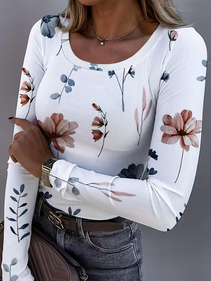 Rabiye - Top Com Estampado Floral E Decote Quadrado