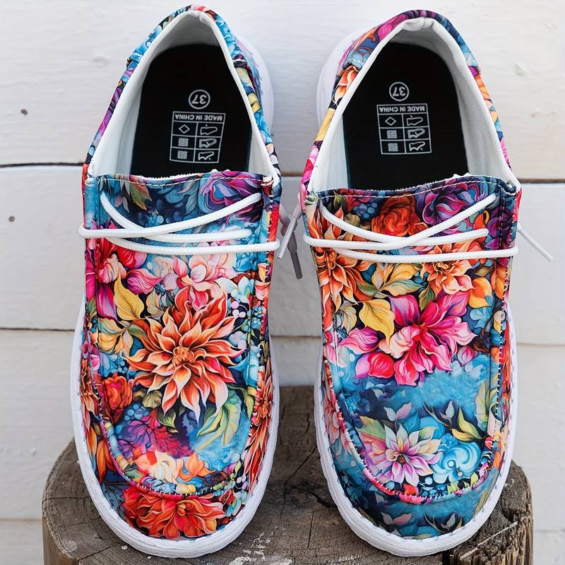 Meiriya - Ténis Casuais Com Estampado Floral Grande