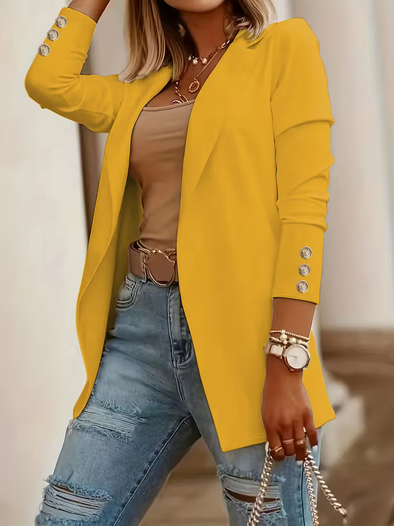 Nikia - Blazer De Manga Comprida Com Botões Decorativos