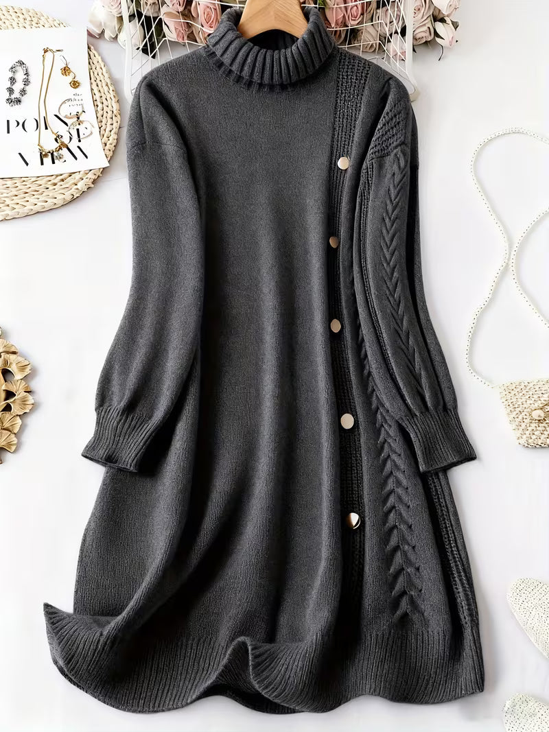 Malkina - Vestido-Camisola Confortável De Manga Comprida