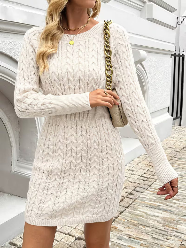 Lilona - Vestido-Camisola Justo Com Padrão De Malha Trançada