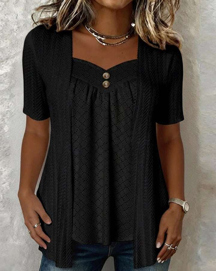 Shilina - Blusa De Patchwork Com Recortes Quadrados