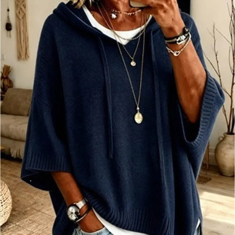Kinala - Camisola Com Capuz De Malha Oversized Com Cordão