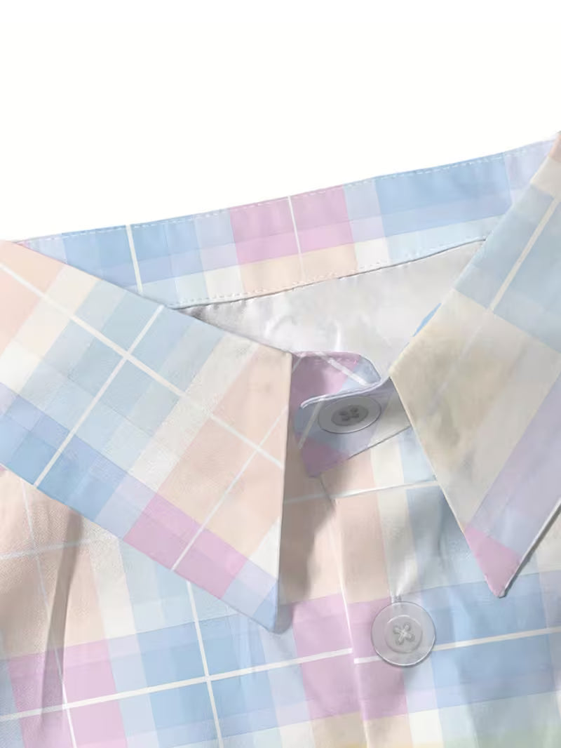 Harrell - Camisa de Manga Curta com Padrão Xadrez