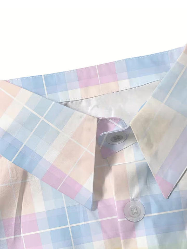Harrell - Camisa de Manga Curta com Padrão Xadrez