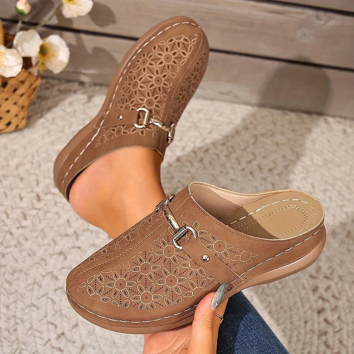 Hailen - Mules Casuais Com Padrão Floral e Sem Atacadores