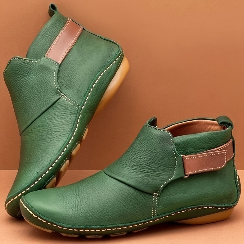 Elenya - Botas de Cano Curto em Couro Sintético