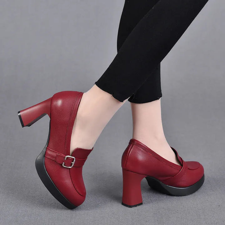 Sonnia - Sapatos De Salto Alto Em Pele Versáteis