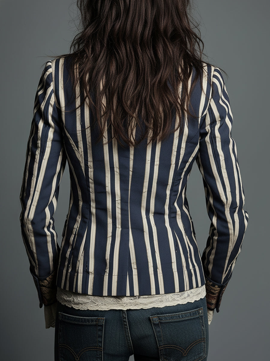 Shalisa - Blazer às Riscas Boémio