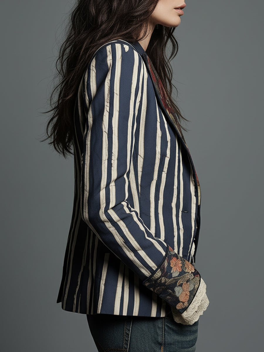 Shalisa - Blazer às Riscas Boémio