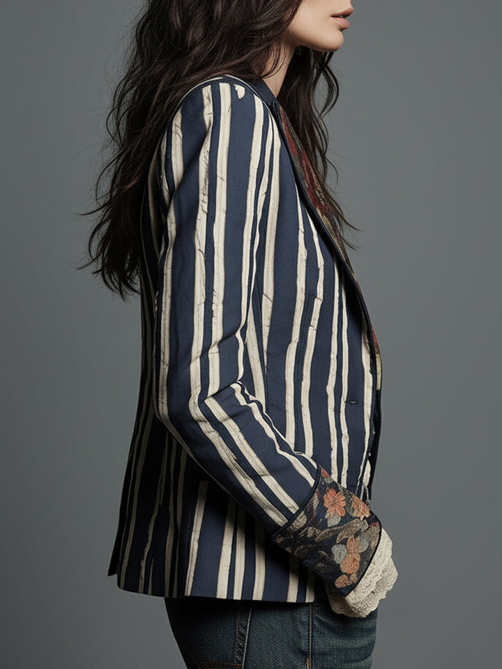 Shalisa - Blazer às Riscas Boémio