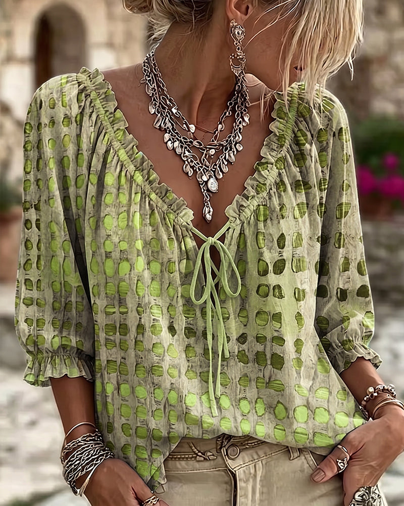 Kesney - Blusa As Bolinhas Com Atacadores