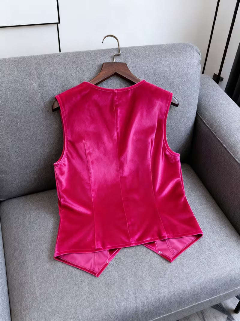Silje - Colete Sem Mangas Com Decote Em V De Estilo Vintage