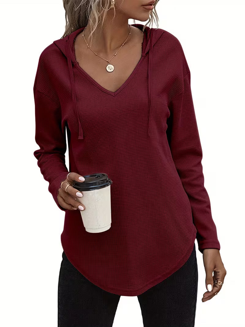 Heydi - Camisola Com Capuz  Manga Comprida e Bainha Curva