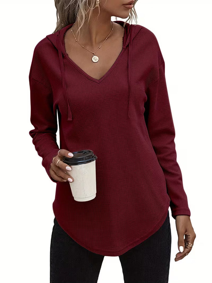 Heydi - Camisola Com Capuz  Manga Comprida e Bainha Curva