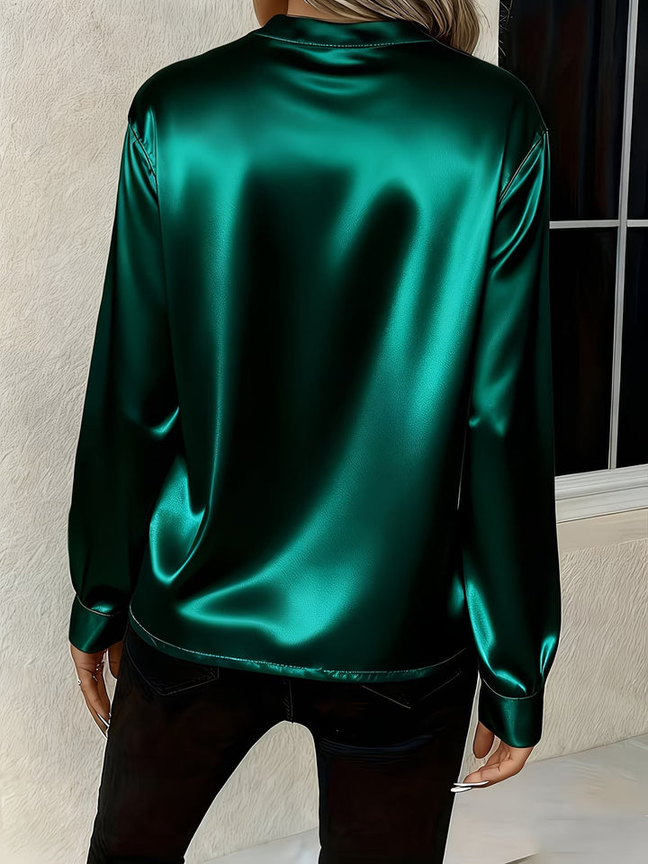 Ronika - Blusa De Manga Comprida Com Decote em V