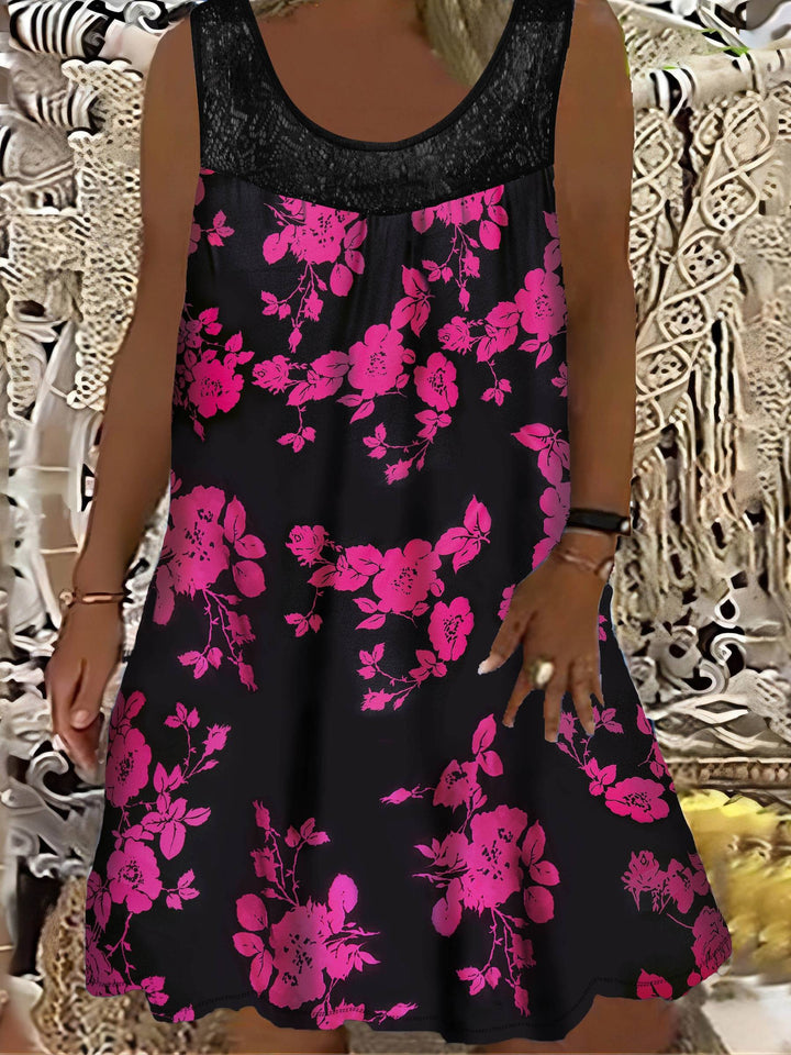 Samudri - Vestido Maxi largo Sem Mangas Com Gola Redonda