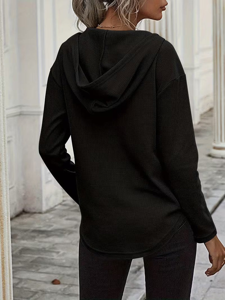 Heydi - Camisola Com Capuz  Manga Comprida e Bainha Curva