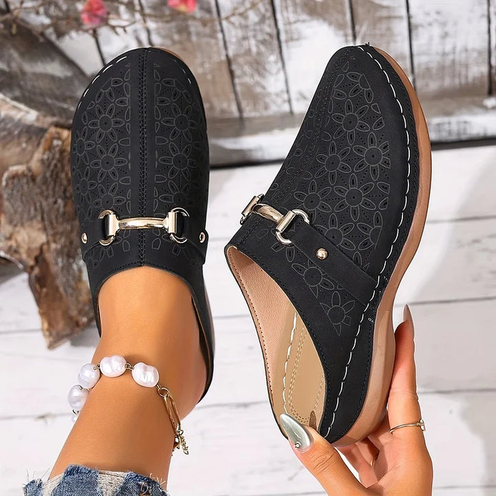 Hailen - Mules Casuais Com Padrão Floral e Sem Atacadores