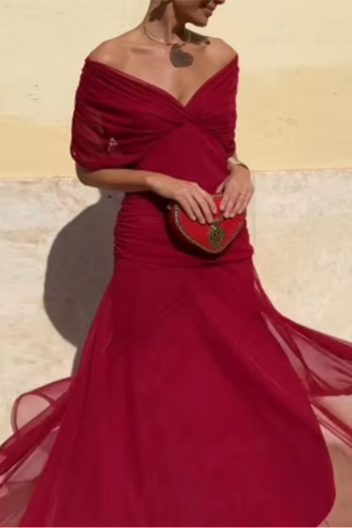 Nefeli - Vestido Maxi Elegante Com Decote Em V Para Festas