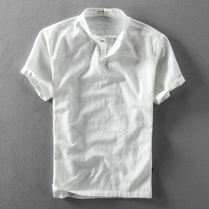 Carlous - Camisa De Verão Elegante Em Algodão e Linho