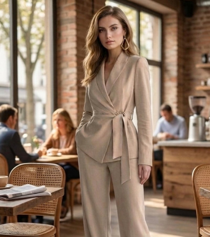 Asya - Elegante Fato Casual De Duas Peças