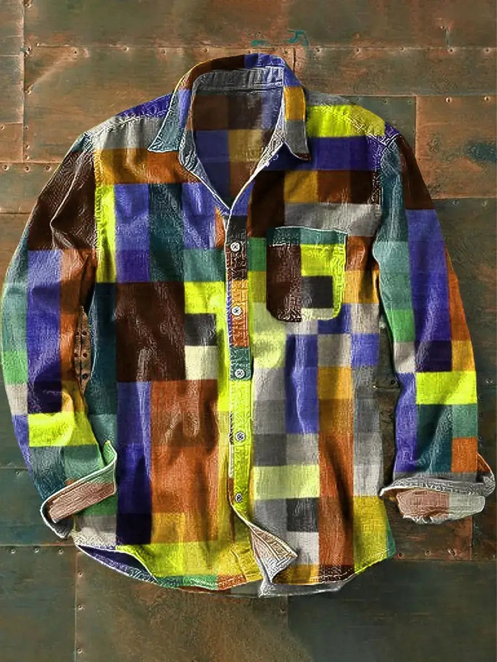 Germaine - Camisa Unissexo de Manga Comprida com Padrão Arco-íris Simples