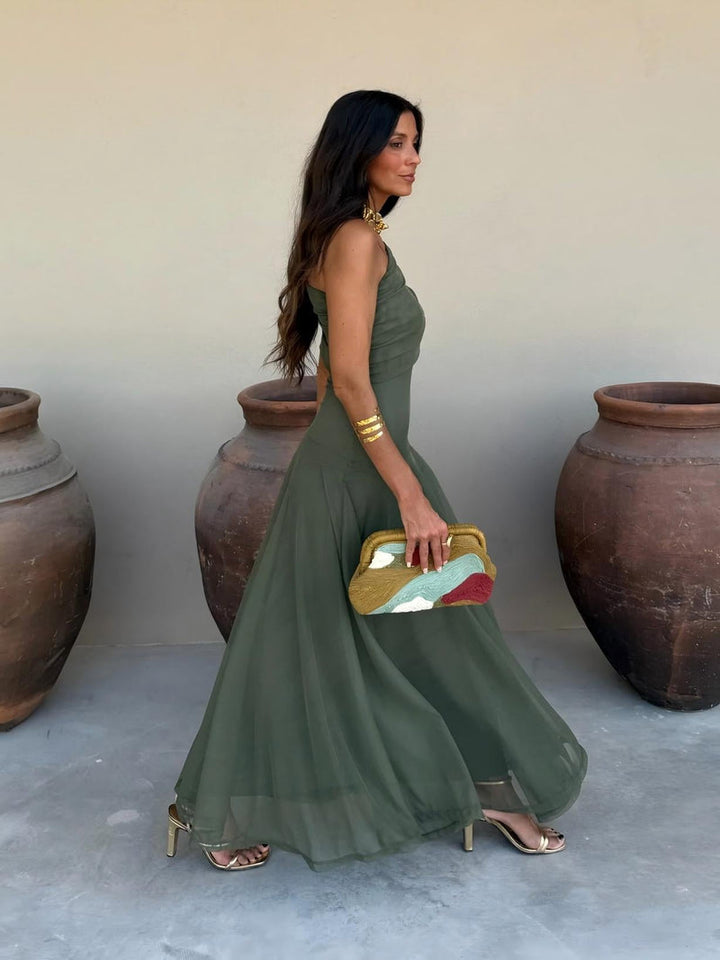 Dainia - Vestido Maxi De Malha Com Um Ombro