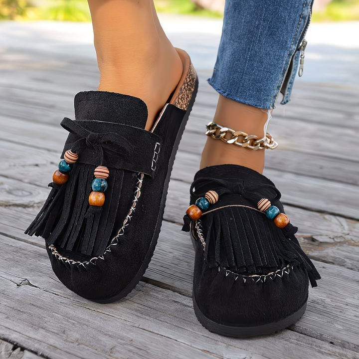 Mehra - Mocassins de Camurça Estilo Boémio