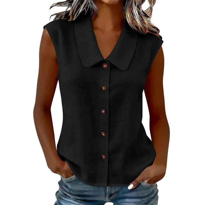 Chisato - Camisa Com Decote Em V E Botões