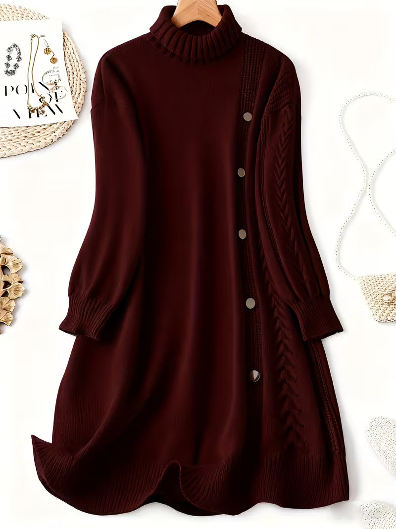 Malkina - Vestido-Camisola Confortável De Manga Comprida