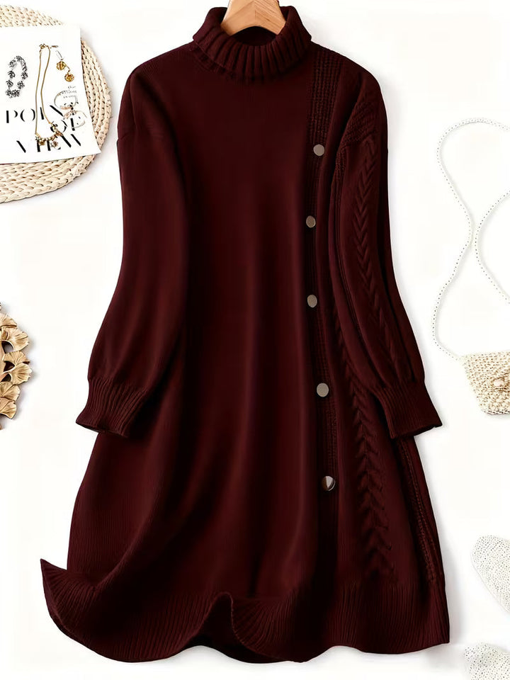 Malkina - Vestido-Camisola Confortável De Manga Comprida