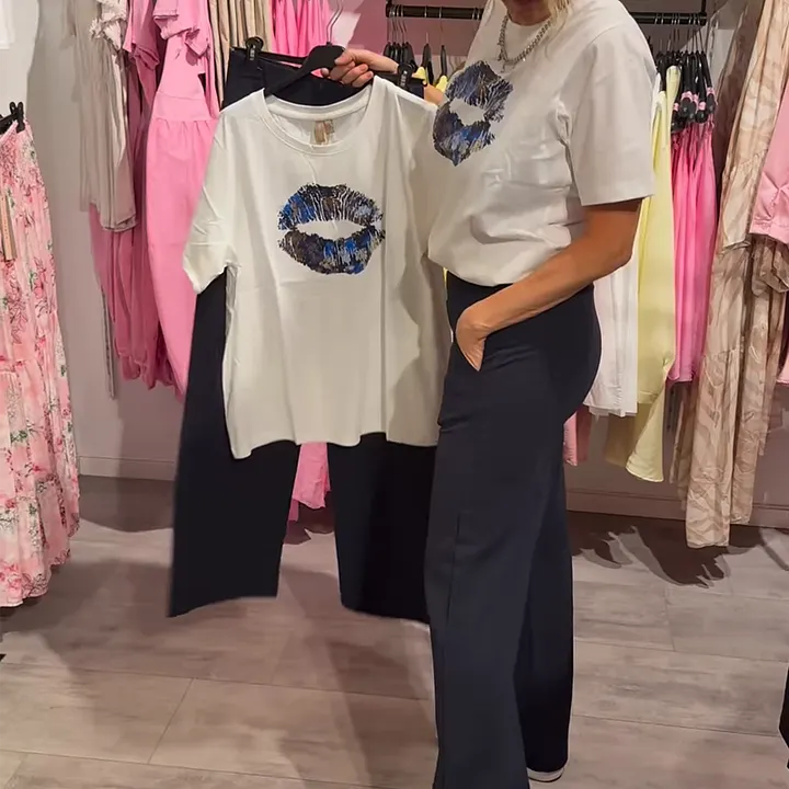 Lynnia - Conjunto De Top e Calças Estampados