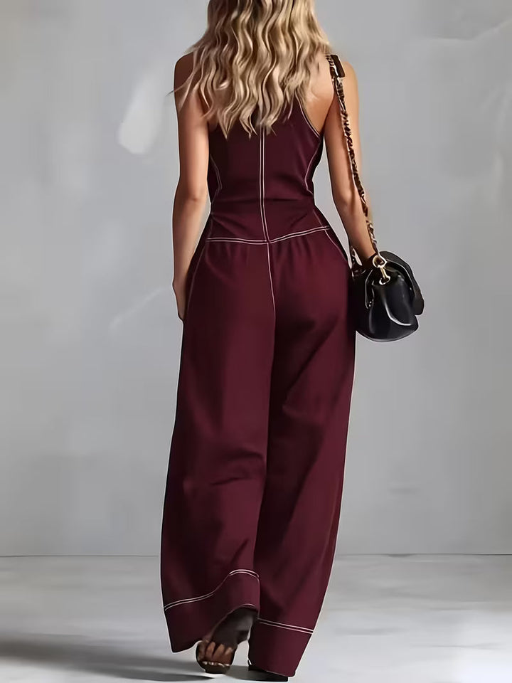 Bryana - Macacão às Riscas em Patchwork