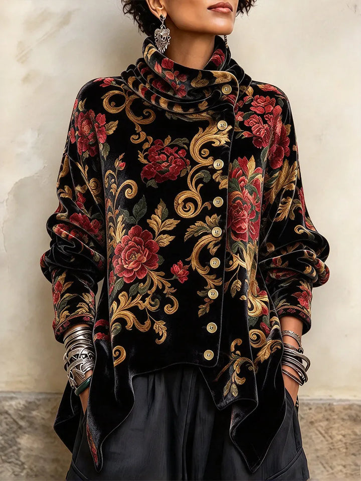 Analisa - Top Com Estampado Floral Vintage