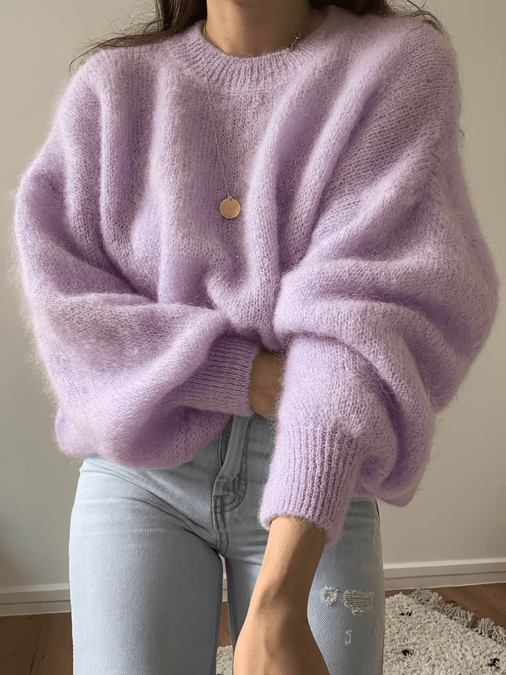 Margaretha - Camisola de Malha Com Gola Redonda e Mangas Balão