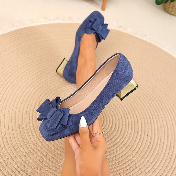 Silvie - Sapatos Elegantes Com Salto Baixo e Laço
