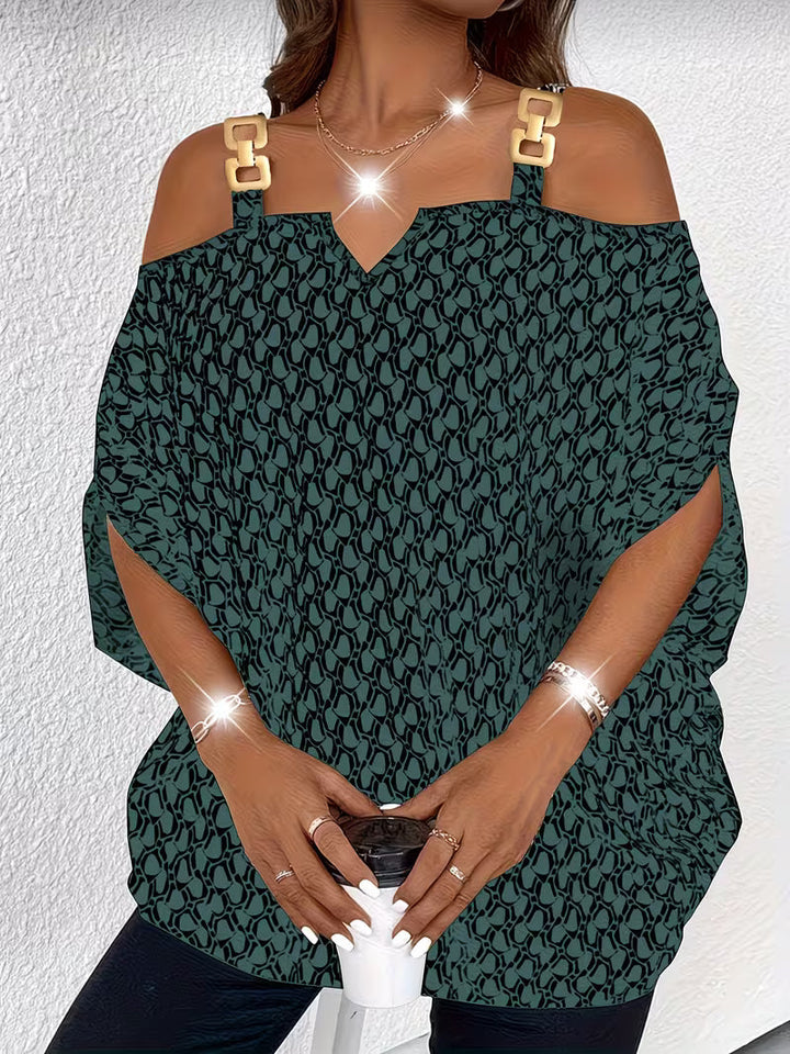 Shae - Top Casual Com Estampado e Ombros à Vista