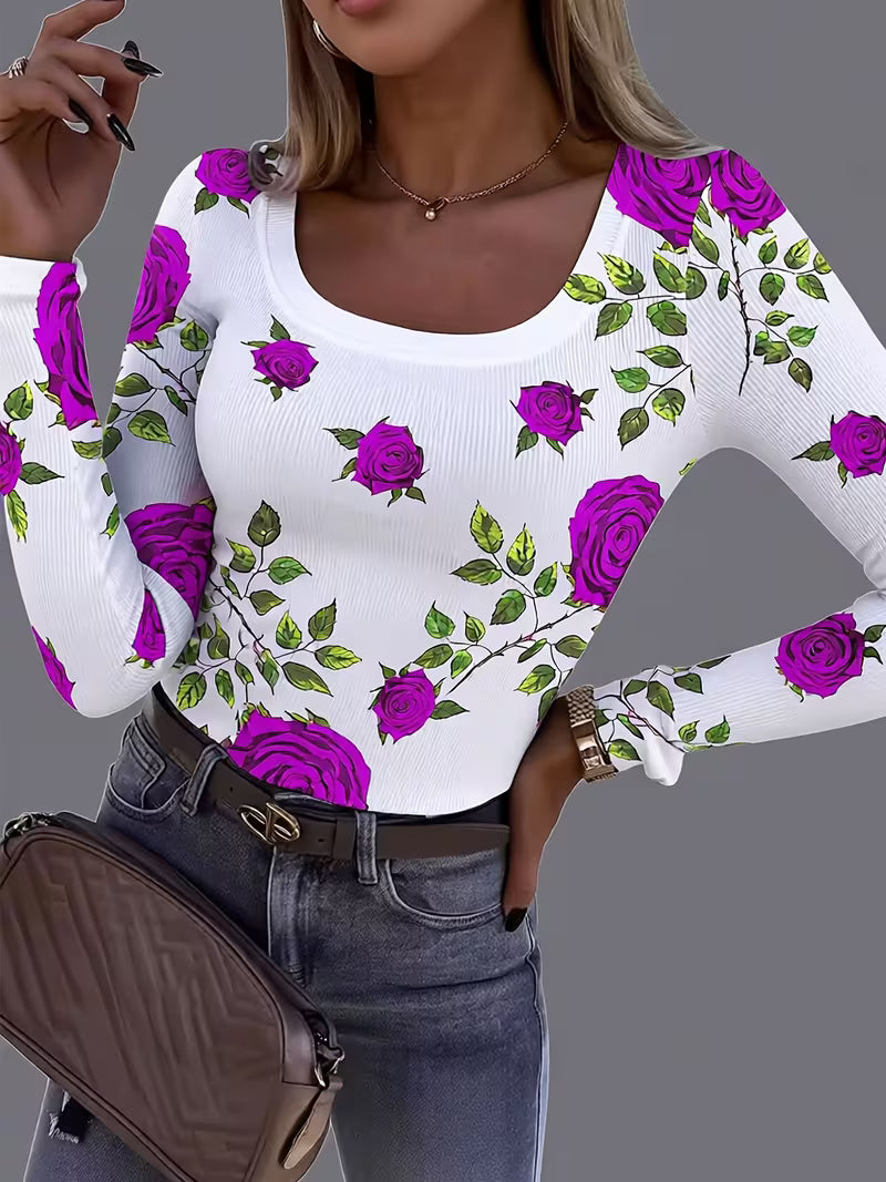 Rabiye - Top Com Estampado Floral E Decote Quadrado