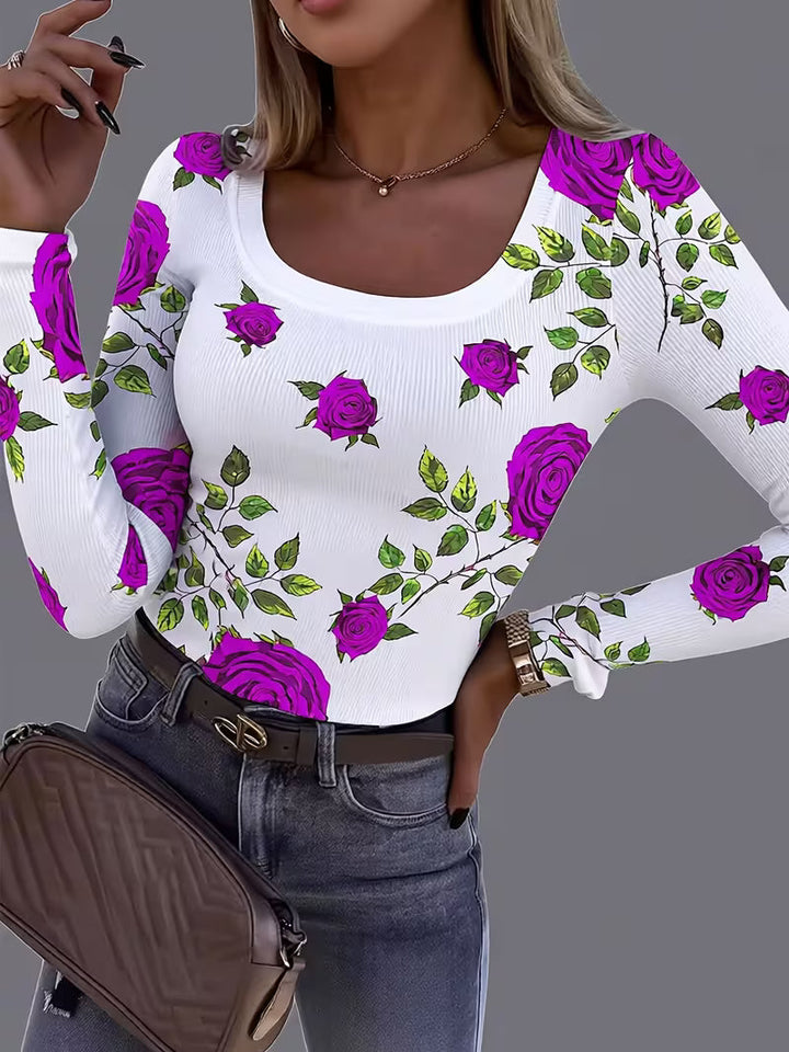 Rabiye - Top Com Estampado Floral E Decote Quadrado