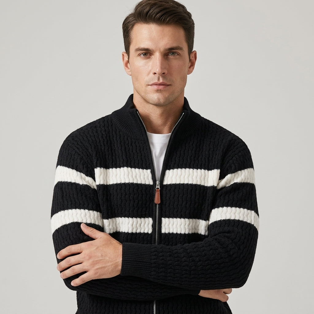 Loick - Cardigan de Tricô de Manga Longa