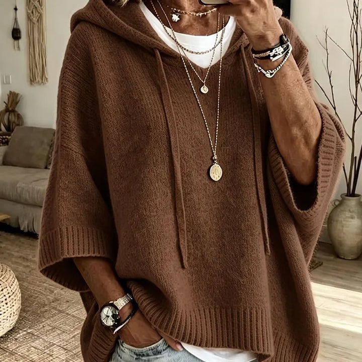 Kinala - Camisola Com Capuz De Malha Oversized Com Cordão