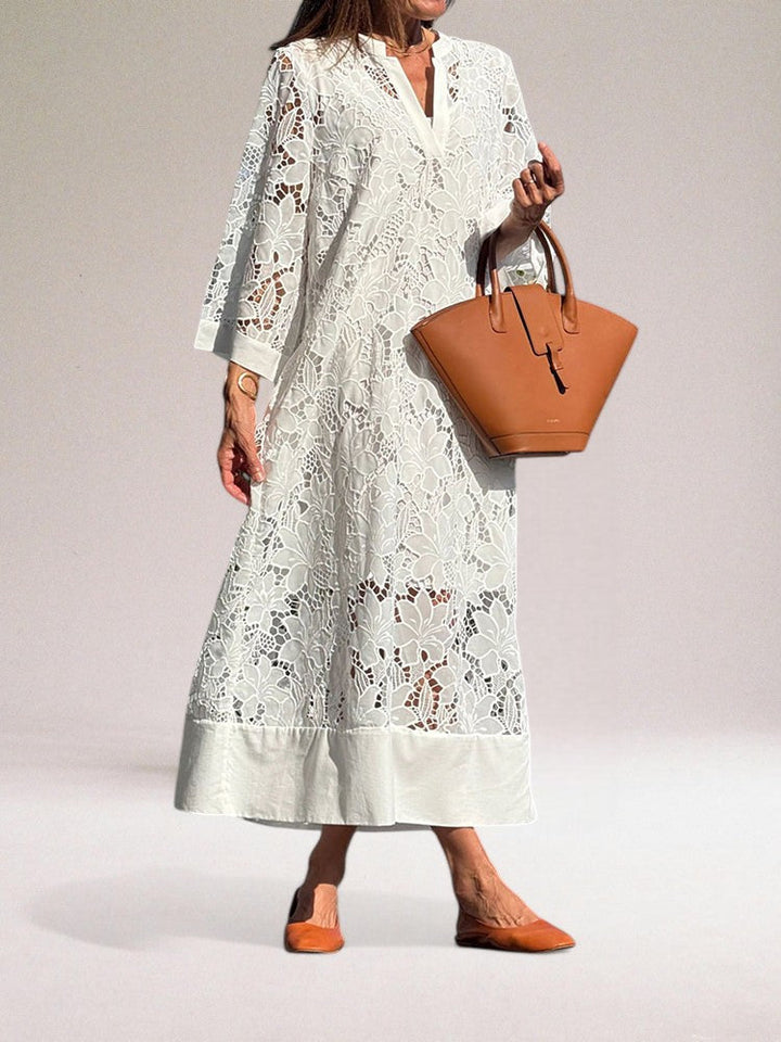 Hafenaa - Vestido Maxi De Renda Luxuoso