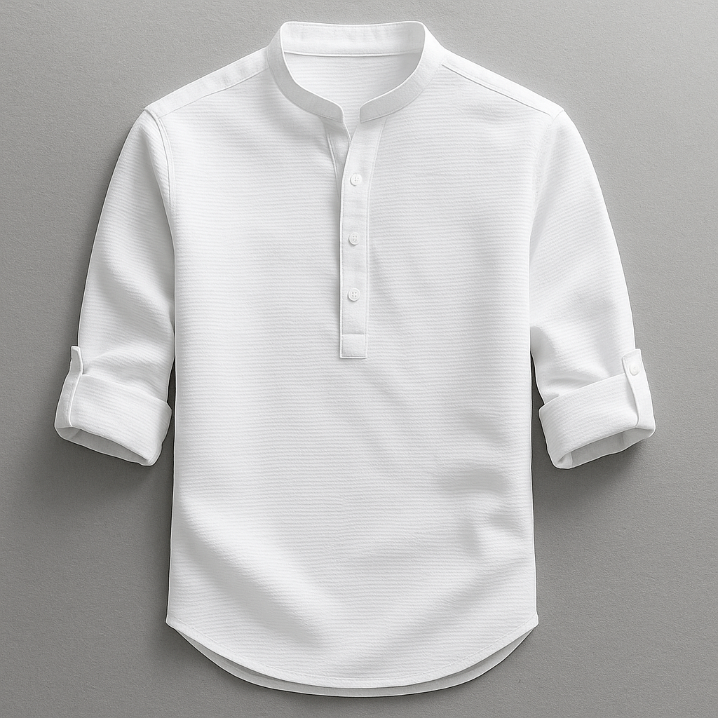 Antero - Camisa de manga Comprida com Gola Henley