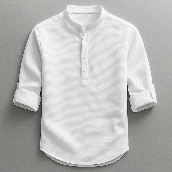 Antero - Camisa de manga Comprida com Gola Henley